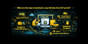 What are the steps to download e-way bill data from GST portal